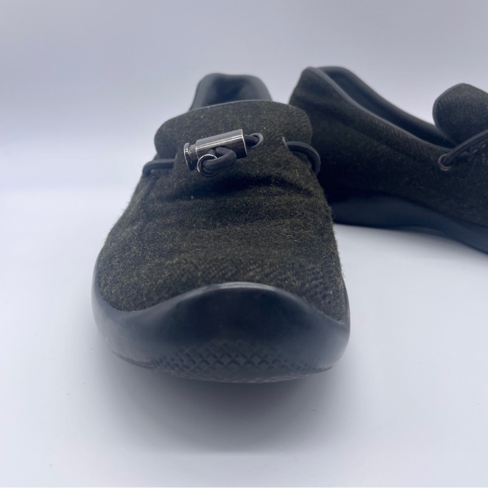 AUTHENTIC PRADA Brown-Green Wool Loafer Moccasin with Rubber Sole Classy… - Picture 5 of 10